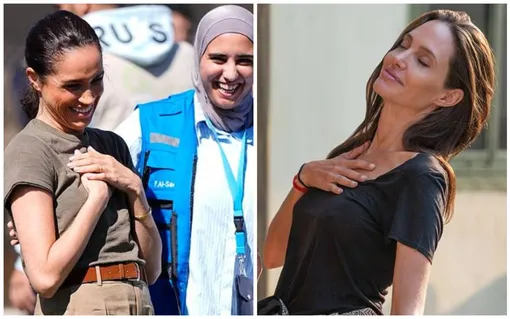 Меган Маркл в Иордании повторяла жесты Анджелины Джоли в Камбодже