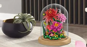 Конструктор цветок 3д TrendToys в колбе, 650 деталей, развивающий конструктор для девочек Конструктор цветок 3д TrendToys в колбе, 650 деталей, развивающий конструктор для девочек