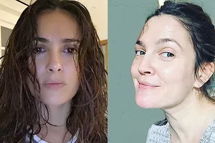 Без обмана: Cальма Хайек и Дрю Бэрримор показали фото без макияжа Без обмана: Cальма Хайек и Дрю Бэрримор показали фото без макияжа