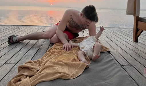 Георгий Куница с сыном