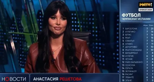 Анастасия Решетова в эфире канала «Матч ТВ» Анастасия Решетова в эфире канала «Матч ТВ»