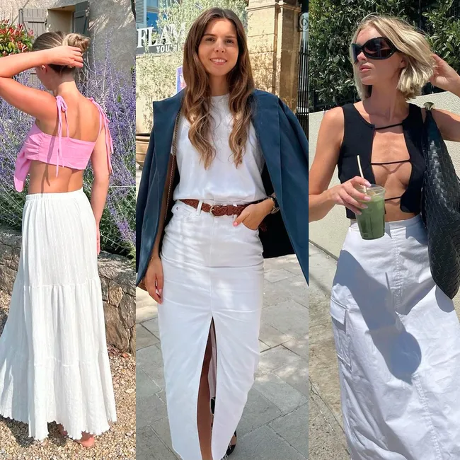 Как носить белую макси-юбку: стилист укрощает самый свежий тренд лета