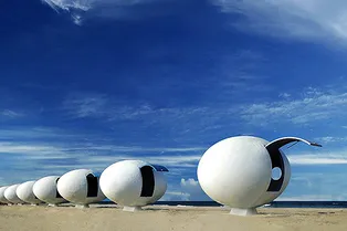 В Южной Корее придумали мобильные пляжные домики В Южной Корее придумали мобильные пляжные домики