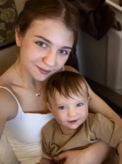 Александра Трусова с сыном Александра Трусова с сыном