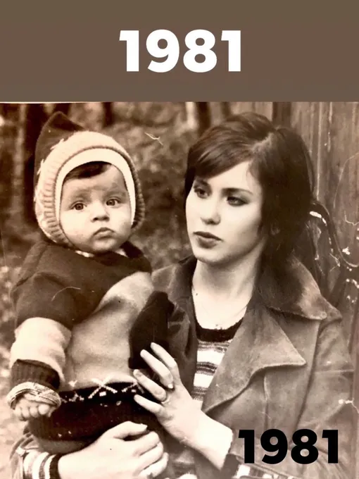 Маленький Гарик Харламов на руках у матери