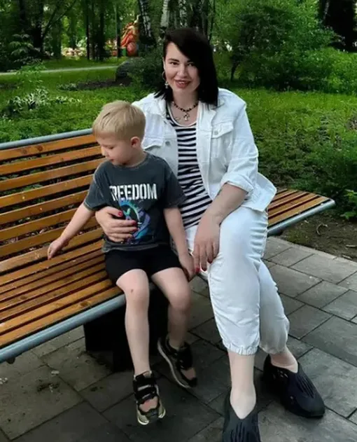 Саша Черно с сыном