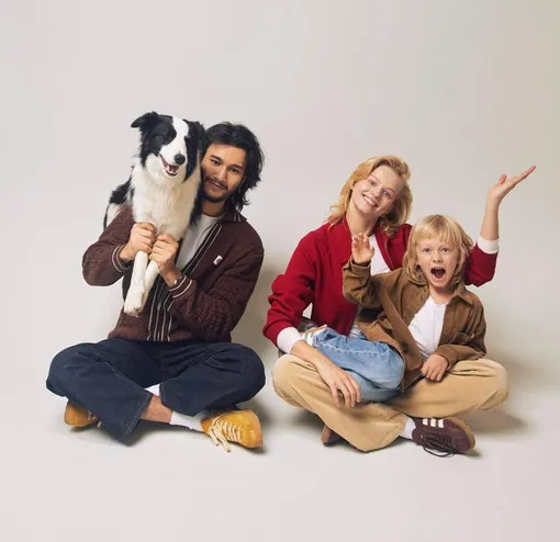 Саша Бортич устроила фотосессию с бойфрендом и сыном от первого брака