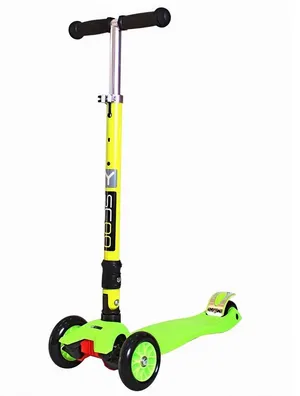Детский самокат Y-Scoo «35 Maxi Fix» Simple Green, складной, 3 колеса, нагрузка до 50 кг