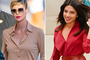 Шарлиз Терон и Приянка Чопра повторили культовый модный образ Меган Маркл