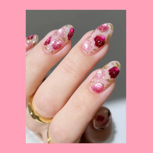 Ногти-витраж: как повторить дома маникюр glass pink roses, который выглядит как сложный салонный дизайн