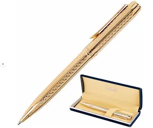 Ручка подарочная шариковая GALANT Graven Gold, корпус золот, золот. детали, 0,7 мм, синяя