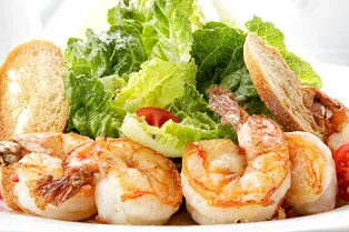 Рецепт классического салата «Цезарь» с креветками