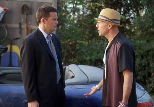 Мэттью Перри и Брюс Уиллис на съемках криминальной комедии