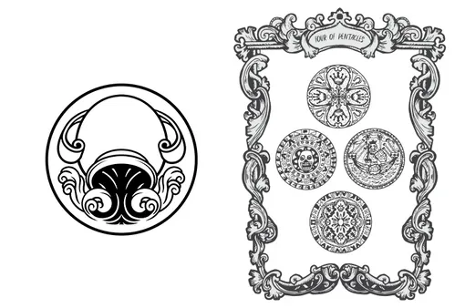 Таро 4 пентаклей