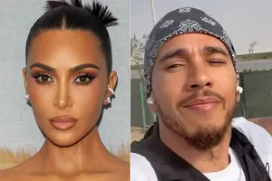 На коленях у гонщика: Ким Кардашьян впервые опубликовала романтическое фото с Льюисом Хэмилтоном