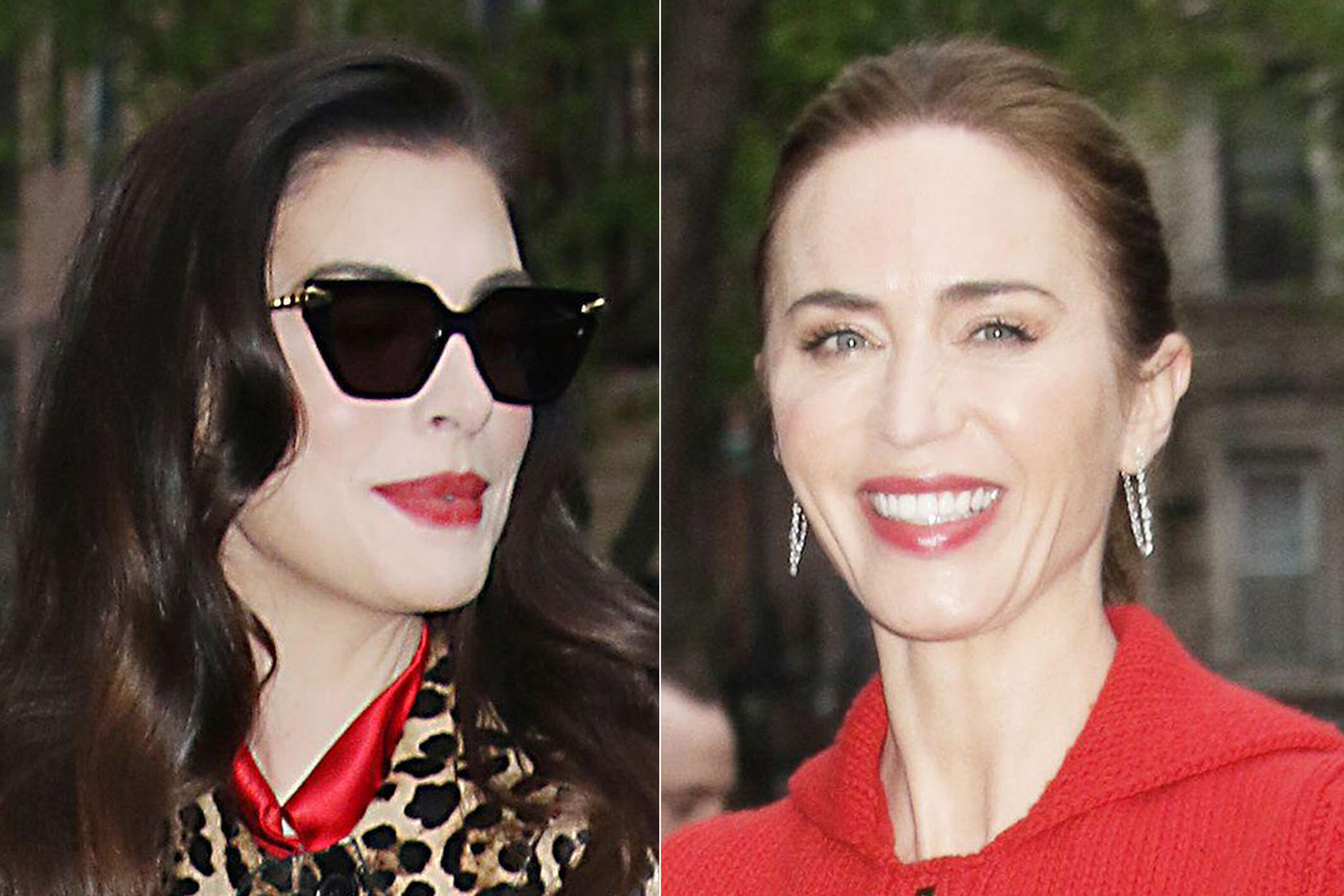 Энн Хэтэуэй и Эмили Блант в нарядах цвета страсти появились на премьере фильма «Дьявол носит Prada 2»