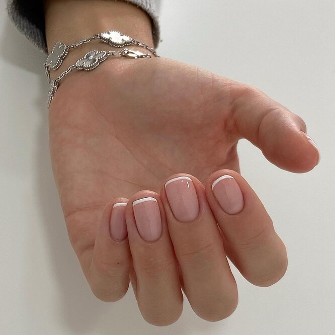 This is what a mustache looks like on short nails
