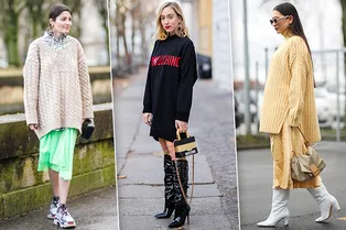 Как и с чем носить свитер оверсайз: 6 модных вариантов