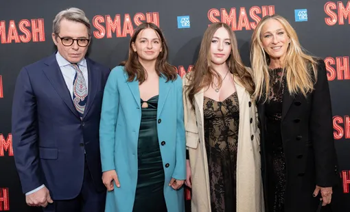 Мэттью Бродерик и Сара Джессика Паркер с дочерьми