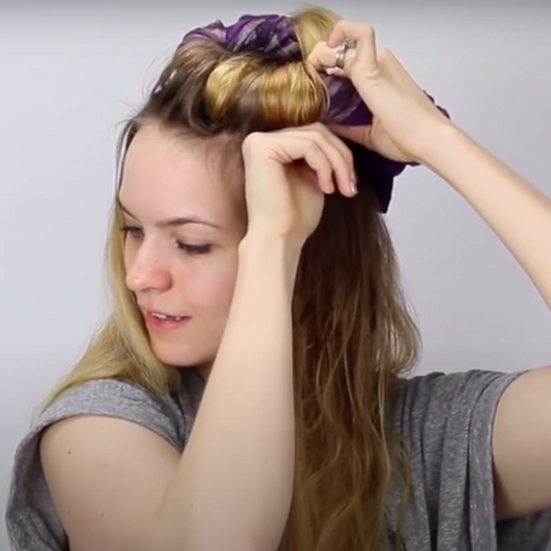 Curlers from an old T-shirt