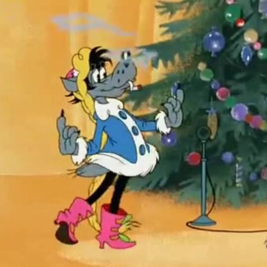 ну дед мороз погоди караоке. расскажи снегурочка где была караоке. заяц из ну погоди в костюме деда. расскажи снегурочка.