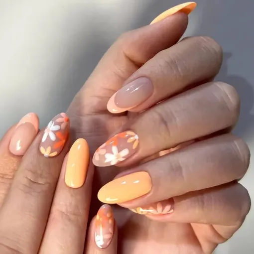 оранжевый весенний маникюр 2025 оранжевый весенний маникюр 2025