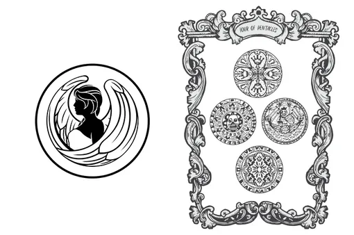 Карта Таро 4 пентаклей