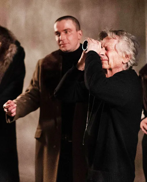 Александр Петров и Роман Полански на съемках фильма «Дворец»