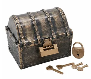 Детский пиратский сундук с сокровищами, винтажный органайзер для ювелирных изделий, коллекционная игрушка для друзей и семьи в подарок