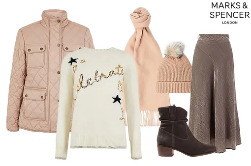 Пальто, комплект: шапка с помпоном и шарф, ботинки, юбка, джемпер