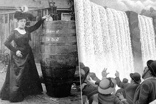 Школьная учительница бросилась с Ниагарского водопада в бочке Школьная учительница бросилась с Ниагарского водопада в бочке
