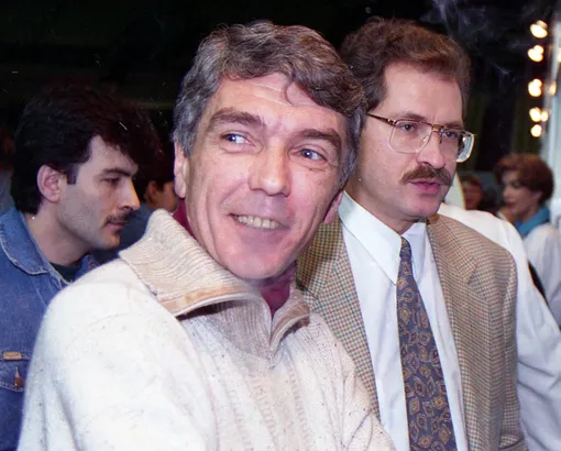 Телеведущие Юрий Николаев и Владислав Листьев Телеведущие Юрий Николаев и Владислав Листьев