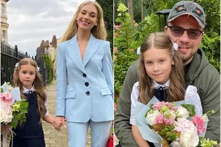 «Моя девочка, как же я горжусь!»: Асмус и Харламов вместе отвели Настю в школу