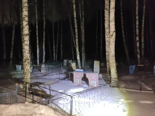 На кладбище, где Дарья записывала видео, виднеются ее следы На кладбище, где Дарья записывала видео, виднеются ее следы