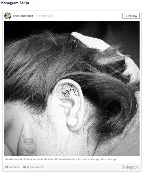 идеи тату на ухе эскизы