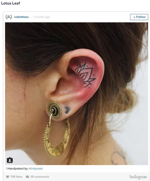 идеи тату на ухе для девушек