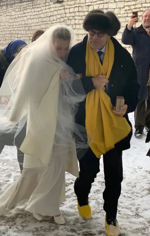 Юлия Высоцкая и Андрей Кончаловский в день венчания