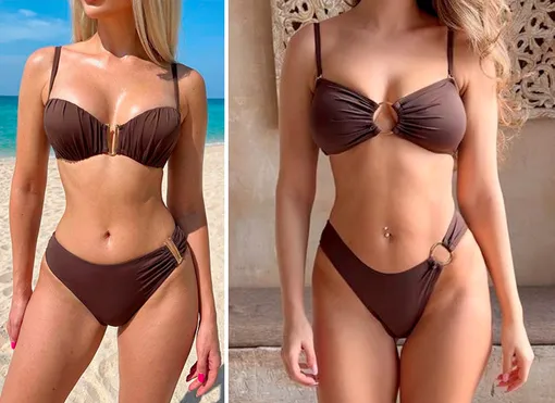Купальник бандо в коричневом цвете из новой коллекции Zella 2026