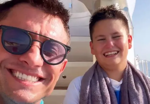 Павел Прилучный и его сын Тимофей