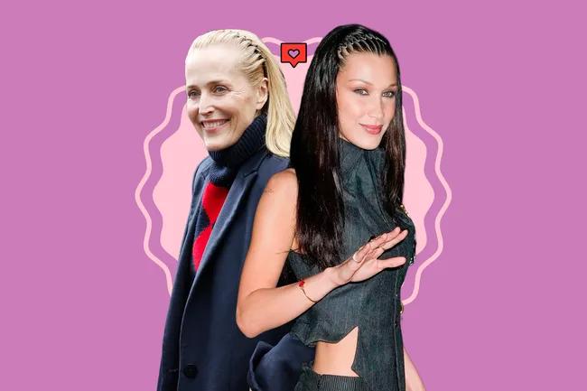 Ободок-пружинка: как носить трендовый аксессуар весны-2026, который любят Джиллиан Андерсон и Белла Хадид