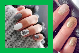 Еловые ветки, снежинки и много блеска: 5 классных примеров новогоднего маникюра на короткую длину Еловые ветки, снежинки и много блеска: 5 классных примеров новогоднего маникюра на короткую длину
