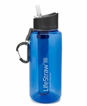 Бутылка с фильтром для воды LifeStraw Go 1L/от бактерий/от паразитов/походная/туристическая/с собой/очистка/питьевая вода/противомикробный/трубочка