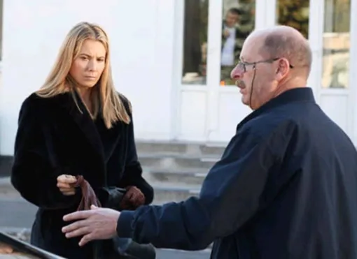 Юлия Высоцкая и Вячеслав Криштофович на съемках фильма «Первое правило королевы»