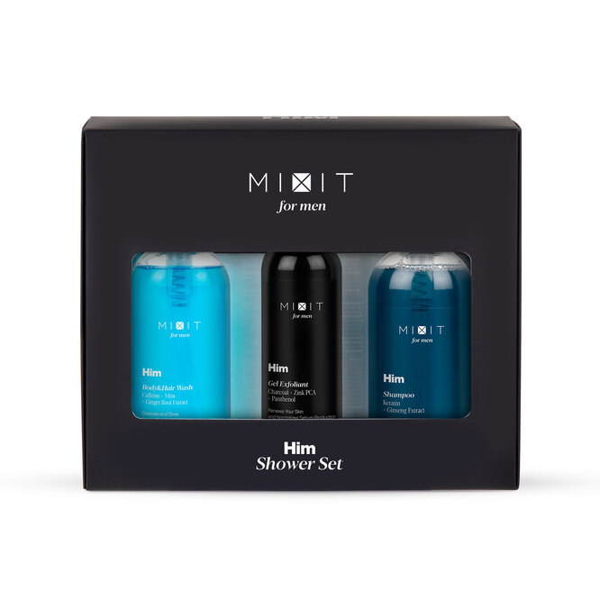 Мужской набор для комплексного очищения и ухода Him Shower Set, Mixit, 1493 руб.