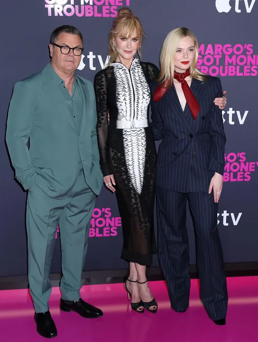 Ник Офферман, Николь Кидман и Эль Фаннинг на премьере сериала