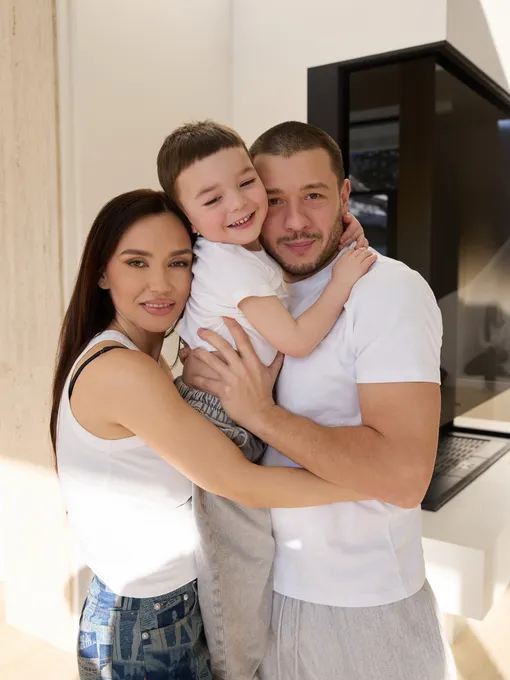 Ольга Серябкина с мужем и сыном