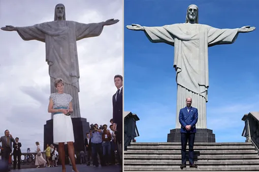 Принцесса Диана и принц Уильям у статуи Христа-Искупителя Принцесса Диана и принц Уильям у статуи Христа-Искупителя