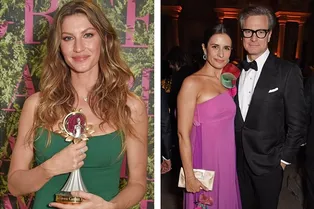 Жизель Бундхен и Колин Ферт с женой на премии Green Carpet Fashion Awards 2017 Жизель Бундхен и Колин Ферт с женой на премии Green Carpet Fashion Awards 2017