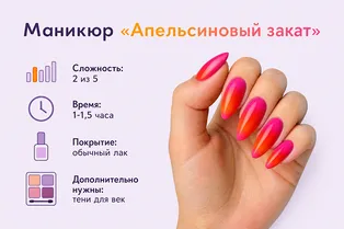 «Апельсиновый закат»: как повторить этот дофаминовый маникюр дома «Апельсиновый закат»: как повторить этот дофаминовый маникюр дома