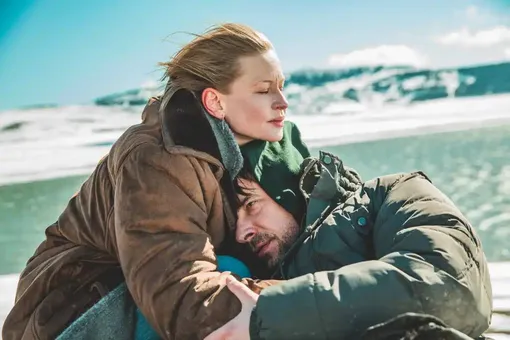 Юлия Пересильд и Евгений Цыганов на съемках